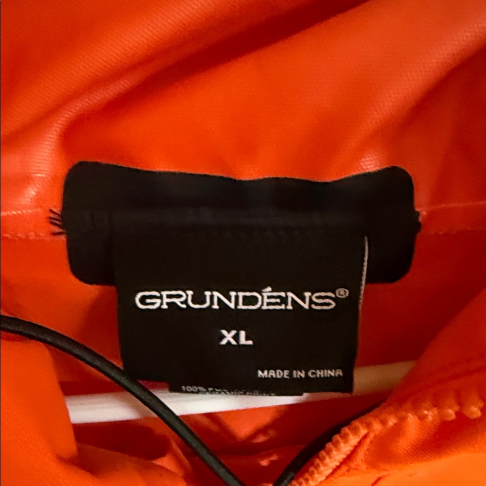 Grundéns Orange and Gray Hooded Jacket - Picture 2 of 5